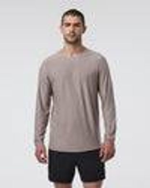 Long Sleeve Strato Tech Tee | Mocha Heather Shirt | Vuori
