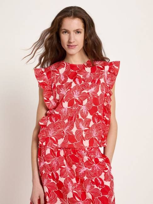 Blouse shirt with flounce (GOTS)