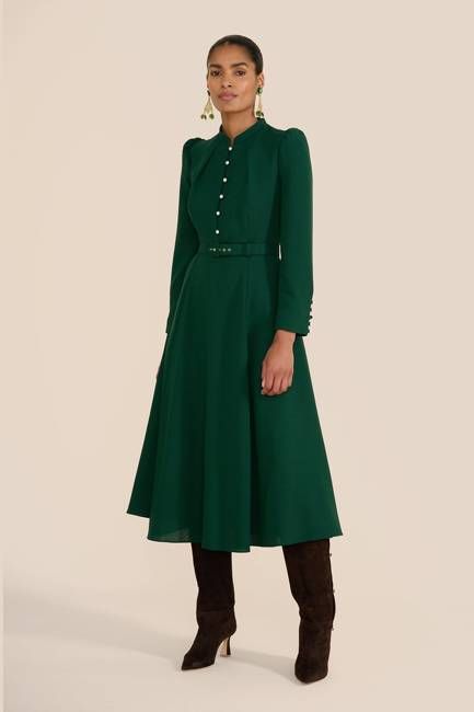 Ahana Evergreen Long Sleeve Dress