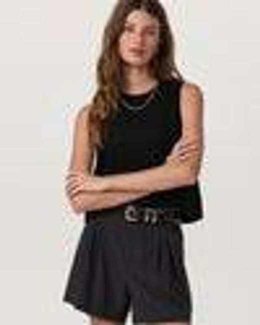 Trestles Twill Crop Tank | Women's Black Tank Top | Vuori