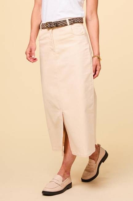 Mallory Stretch Corduroy Skirt | Cream
