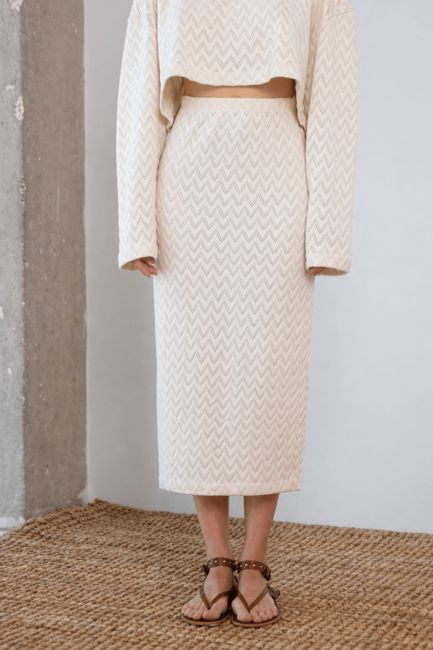 Crochet Organic Cotton Midi Skirt