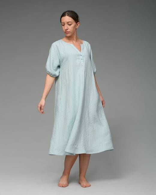 Asahi - Linen Dress in Glacier