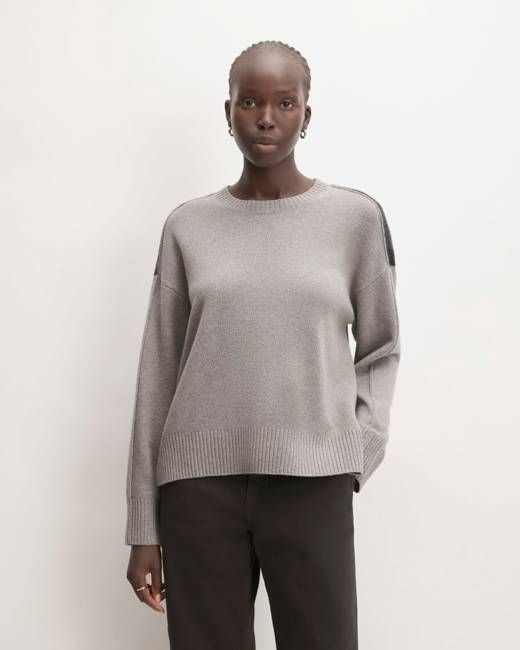 The Good Merino Wool Crewneck Sweater | Hare Grey / Graphite