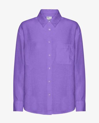 Linen Oversized Shirt - Ultra Violet