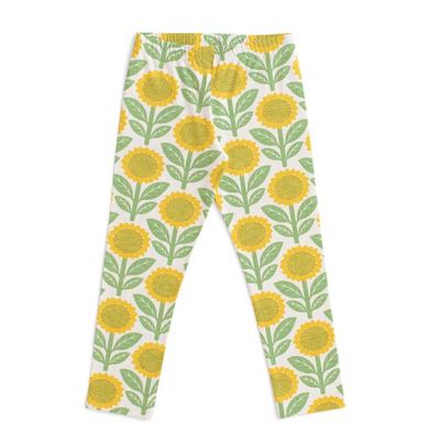 Baby Leggings - Sunflowers Green