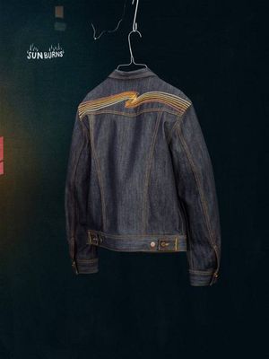 Conny Sunburns Blue slim fit denim jacket | Nudie Jeans