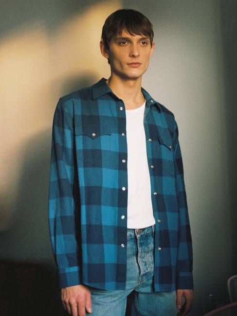 George Flannel Shirt Blue | Nudie Jeans