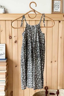 Little Fry Sunshine Dress - Garden Hushed Green Organic