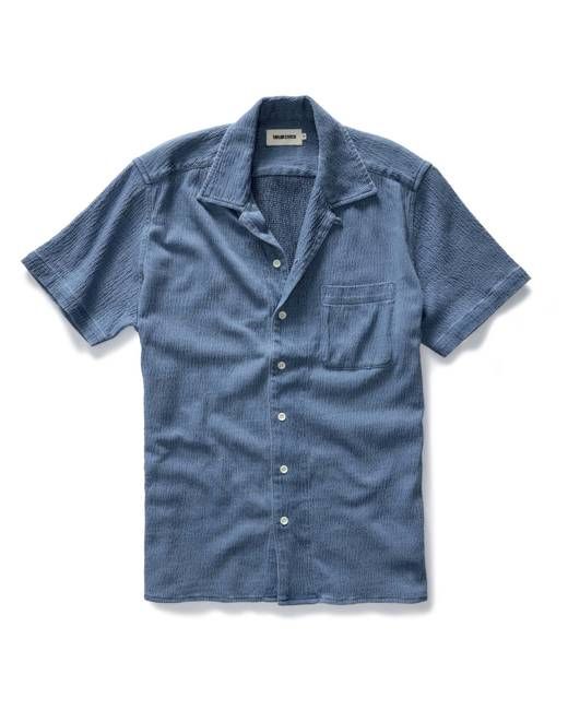 The Hawthorne Shirt in Washed Indigo Crepe