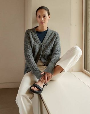 The CABLE CARDIGAN - Atlantic Grey / Archive Sale