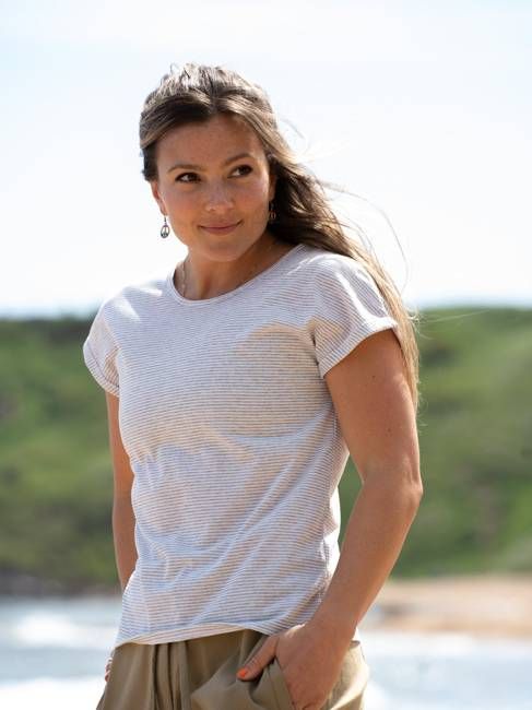 Recycled Cotton Stripe Tee - Womens