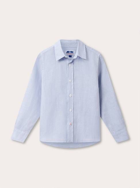 Kids Sky Blue Abaco Linen Shirt