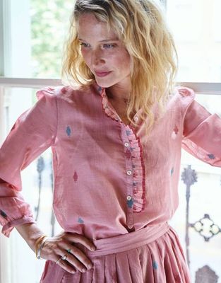 nina blouse | blush jamdani