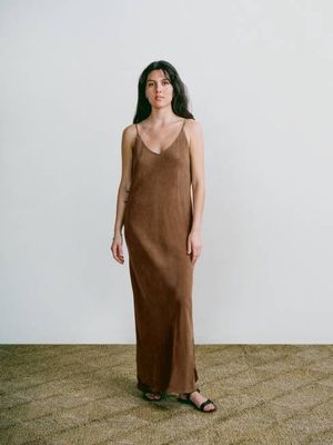 Anaise Slip Dress, Japanese Cupro, Almond