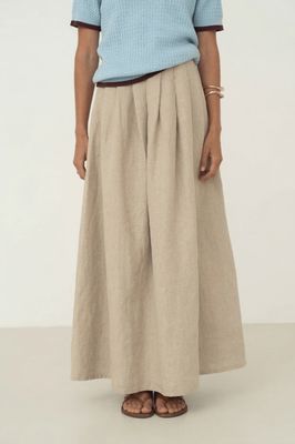 Freya Beige Linen Skirt