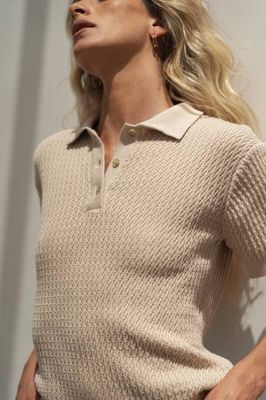 Lilly Beige Cotton Polo