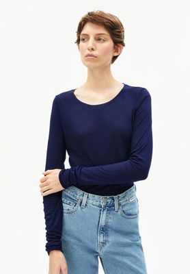 EINIAARA SOFT LANGARMSHIRT | marineblau getönt