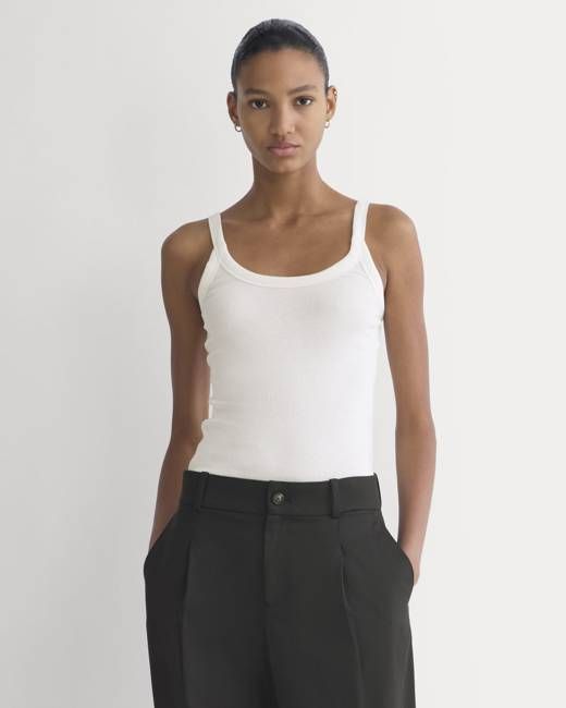 Soft Stretch U-Neck Tank | Bone