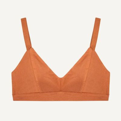 Organic Cotton Triangle Soft Bra in Spice