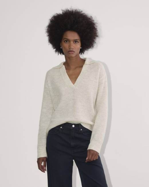 The Oversized Polo in Alpaca | Almond