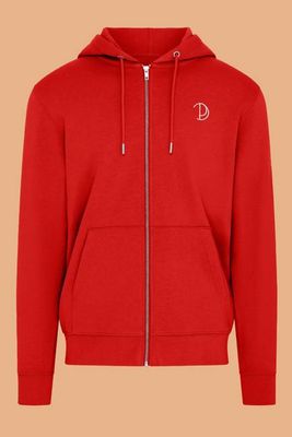Embroidered P Zip-Up Hoodie