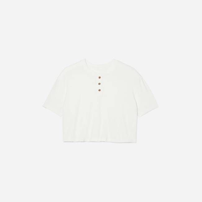 The Vintage Henley Hemp Tee | White