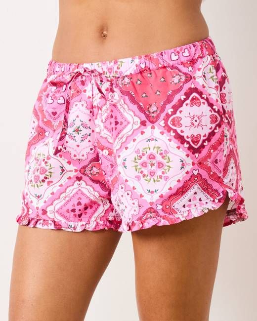 Vintage Valentine - Ruffle Shorts - Mailbox Pink