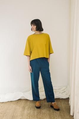 Kana-Leigh Organic Cotton Denim Trouser in Mid Blue