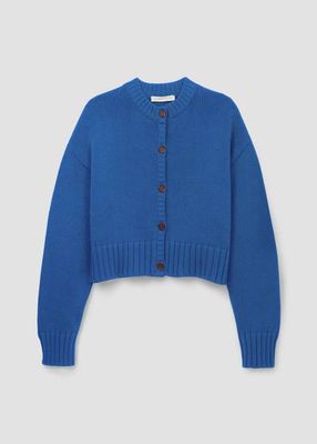 Sugi Organic Cotton Knitted Cardigan in Ink Blue