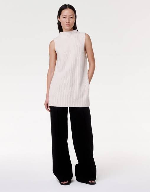 Mock Neck Sleeveless Sweater | Off White