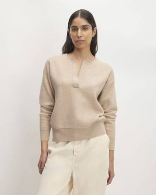 The Cotton-Merino Vintage Henley | Warm Oat Heather