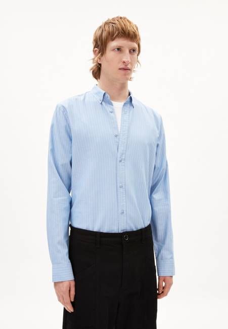 QUAASA STRIPES LONGSLEEVE SHIRT | iceberg blue - white