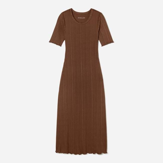 The Open Back Rib Dress | Espresso