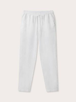 Men's White Eleuthera Linen Trousers