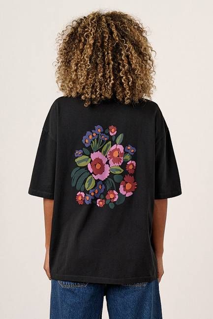 Benny - Oversized Cotton T-Shirt in Washed Marie Print