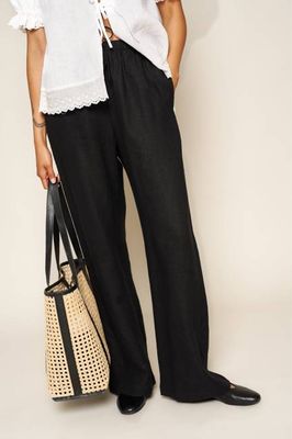 Kira Pant in Black Linen