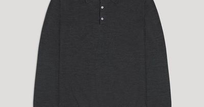 Charcoal Melange Merino Wool Polo | Archive | Asket