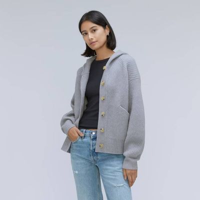 The Cozy-Stretch Hooded Cardigan | Smoke