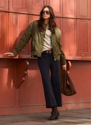 Jena Organic Cotton Stretch Wide Crop Jeans