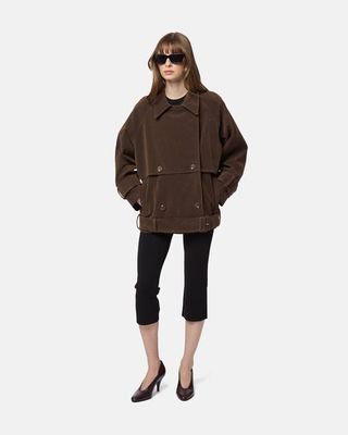 Gaia Sans Suede Short Trench Coat