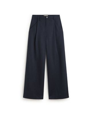 Blue wide leg pleat Molly pants