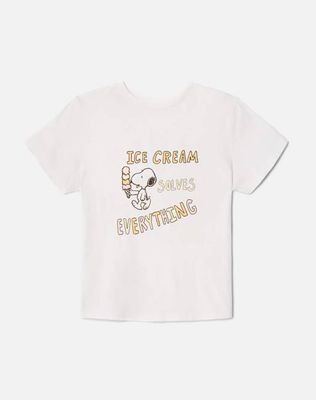 Classic Tee Snoopy Ice Cream - Vintage White