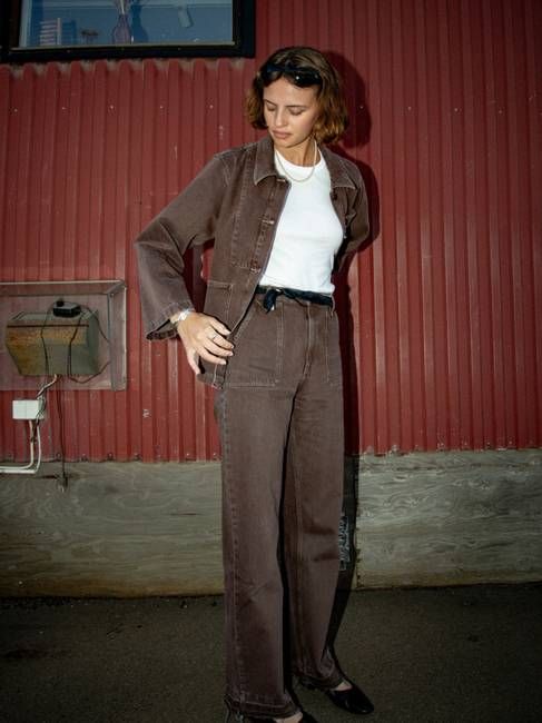 Asta Workwear Pants Espresso Brown loose fit | Nudie Jeans