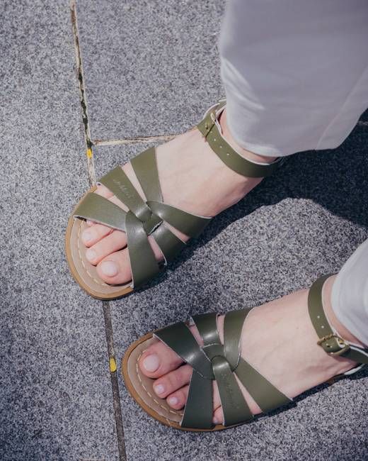 Olive Leather Sandals