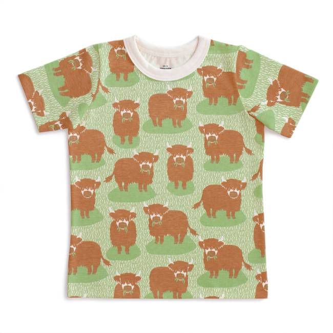 Short-Sleeve Tee - Highland Cows Green
