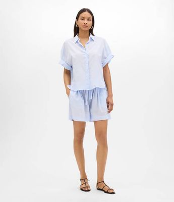 Voile Short Sleeve Shirt | Sky