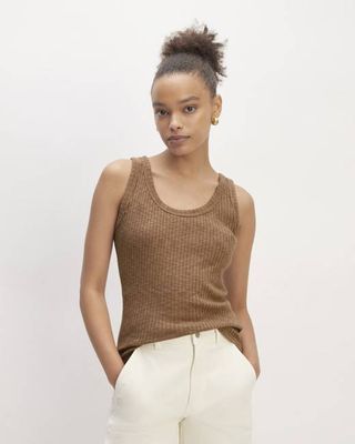 The Cozy Rib Tank | Carob Brown