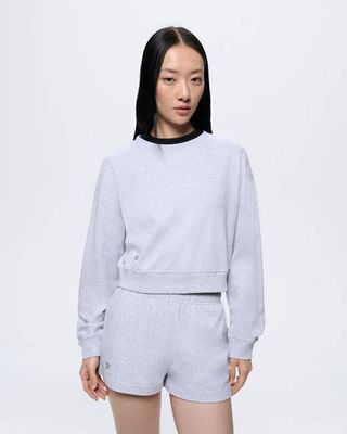 Womens Cropped Sweatshirt—Grey Marl