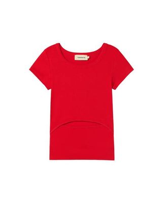 Red opening Faye top